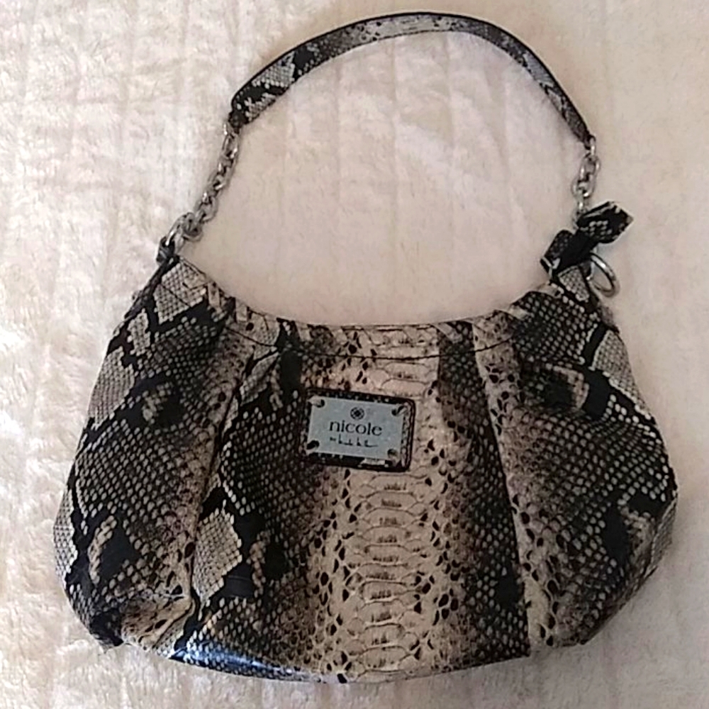 Nicole by Nicole Miller Faux Snakeskin Handbag